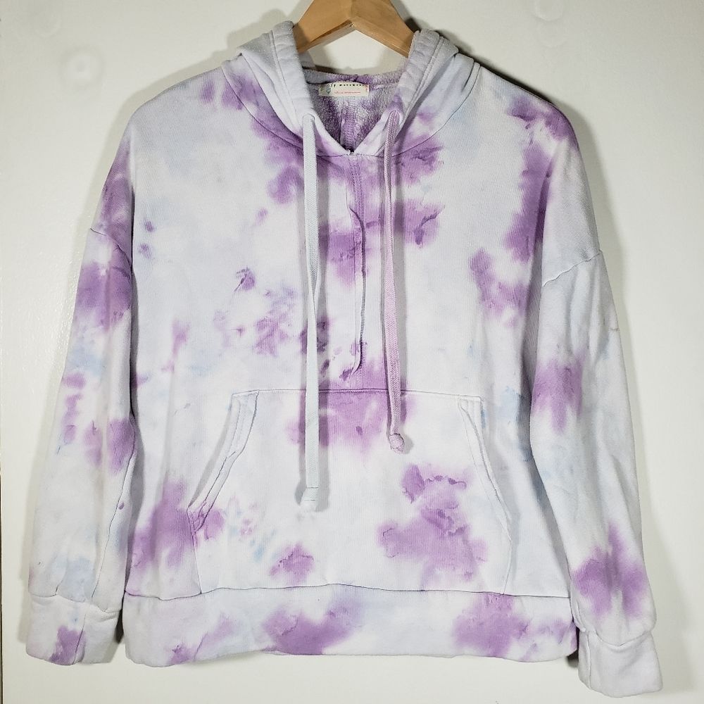 Free People Movement Tie Dye Ink Splatter Active Hoodie Sweatshirt Size XS